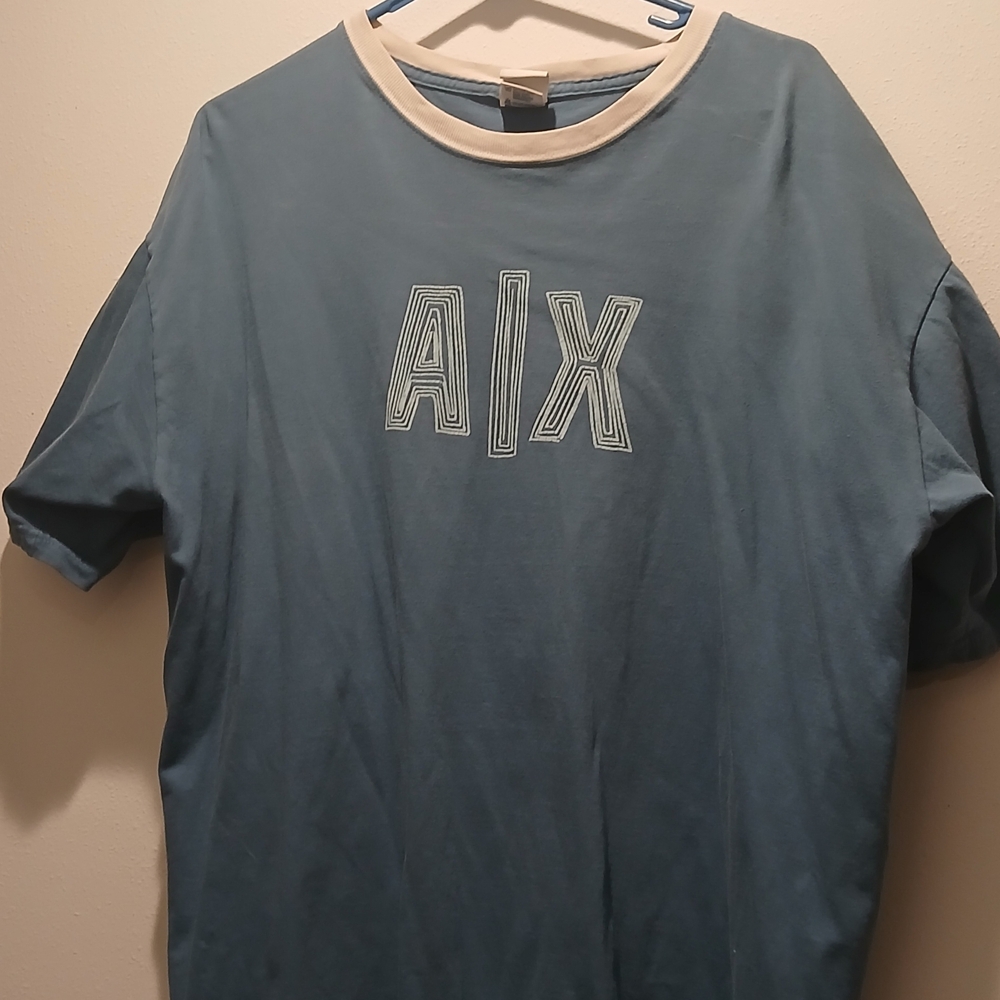 Armani Exchange Blue and White A|X Tee